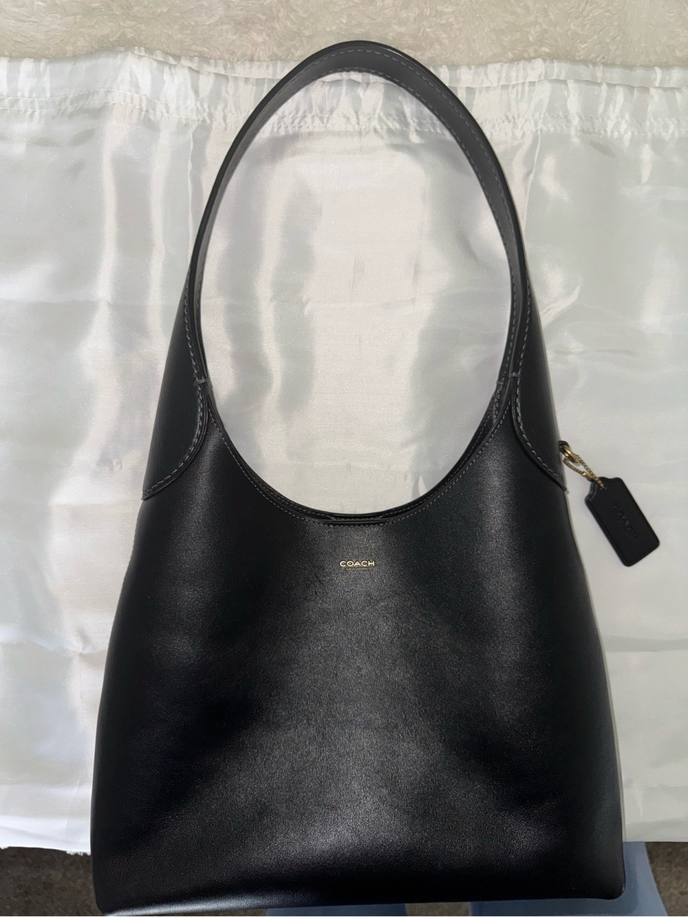 Coach Black Genuine Full Grain Leather Brooklyn 28 Shoulder Bag